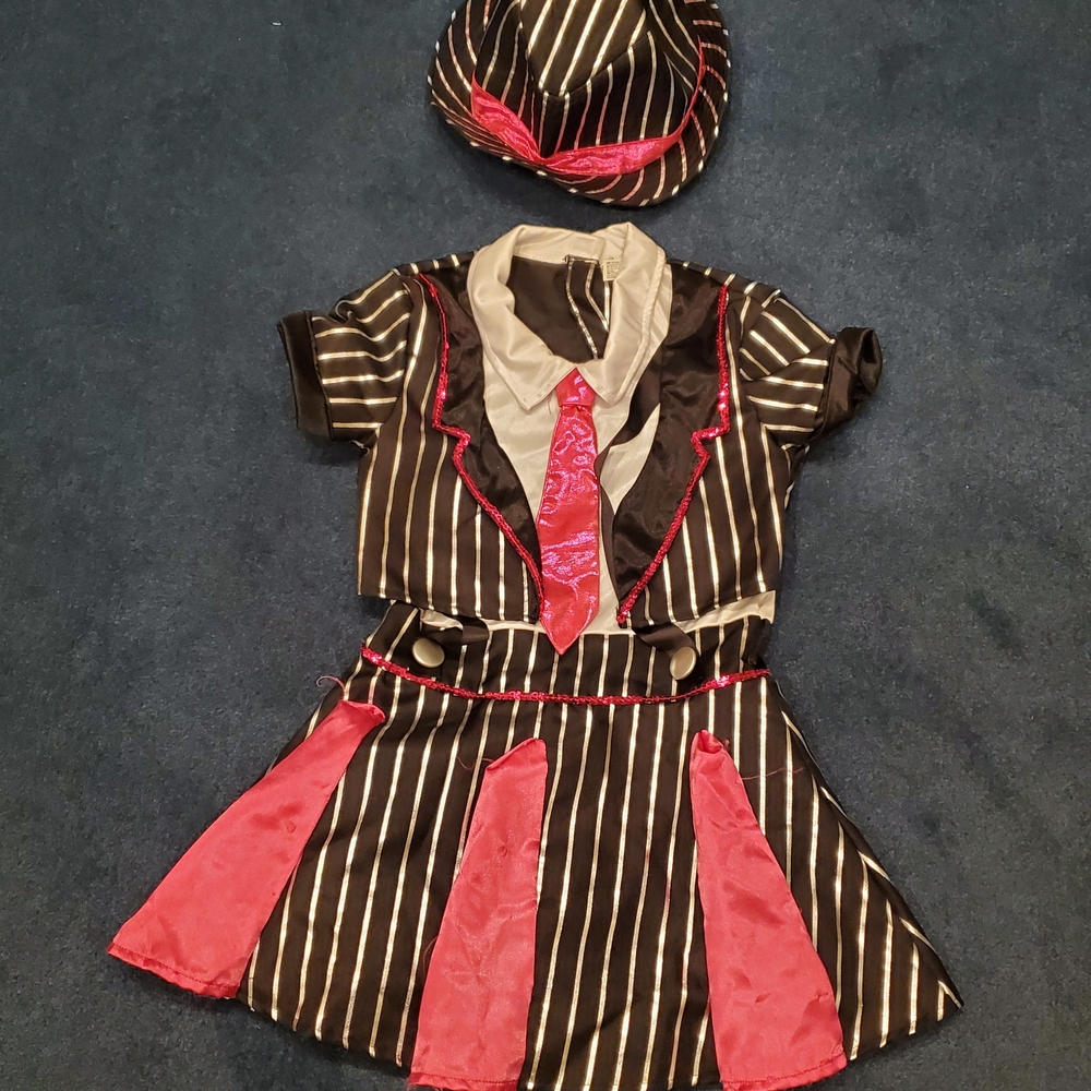 Kids Pinstripe Gangster Costume with Hat
